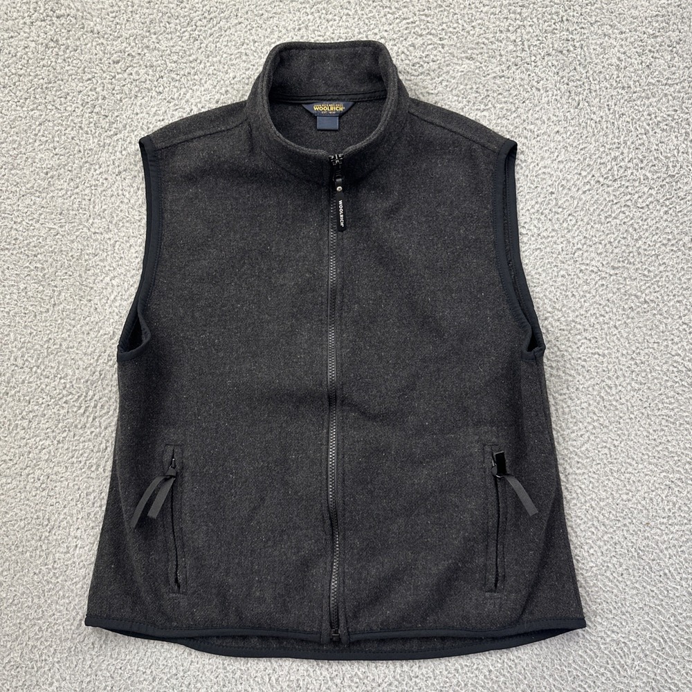 Vintage Woolrich Wool Vest Charcoal Gray Outdoor Travel USA Women's Large